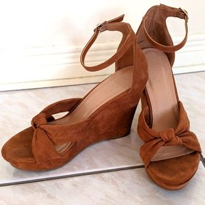 Tan Suede Sandal Wedges